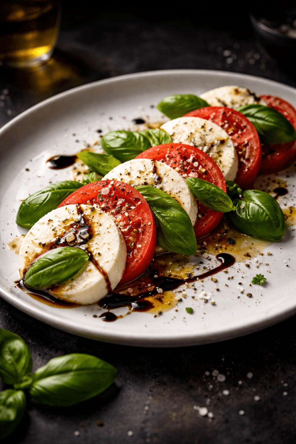 The Caprese Salad plated final result