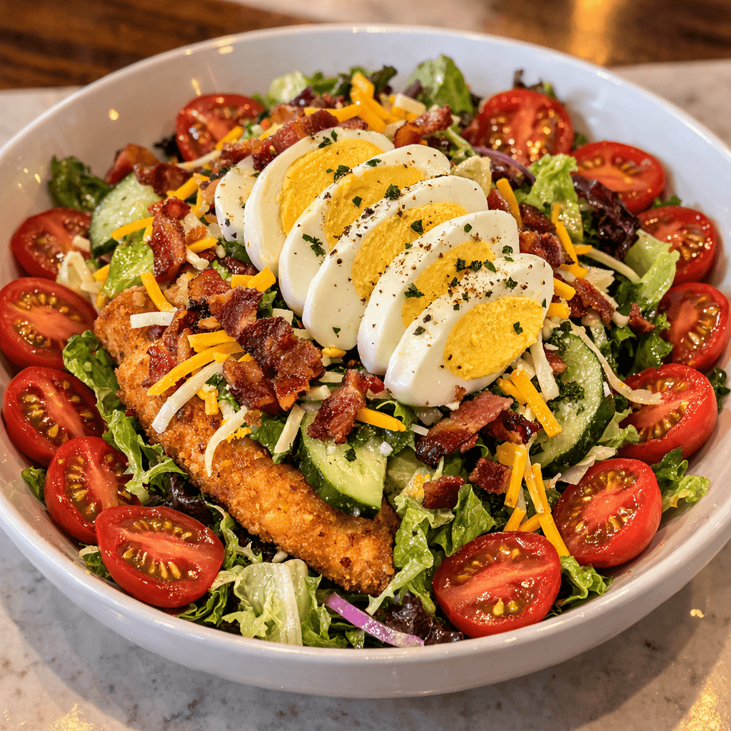 The Farmhouse Salad plated final result